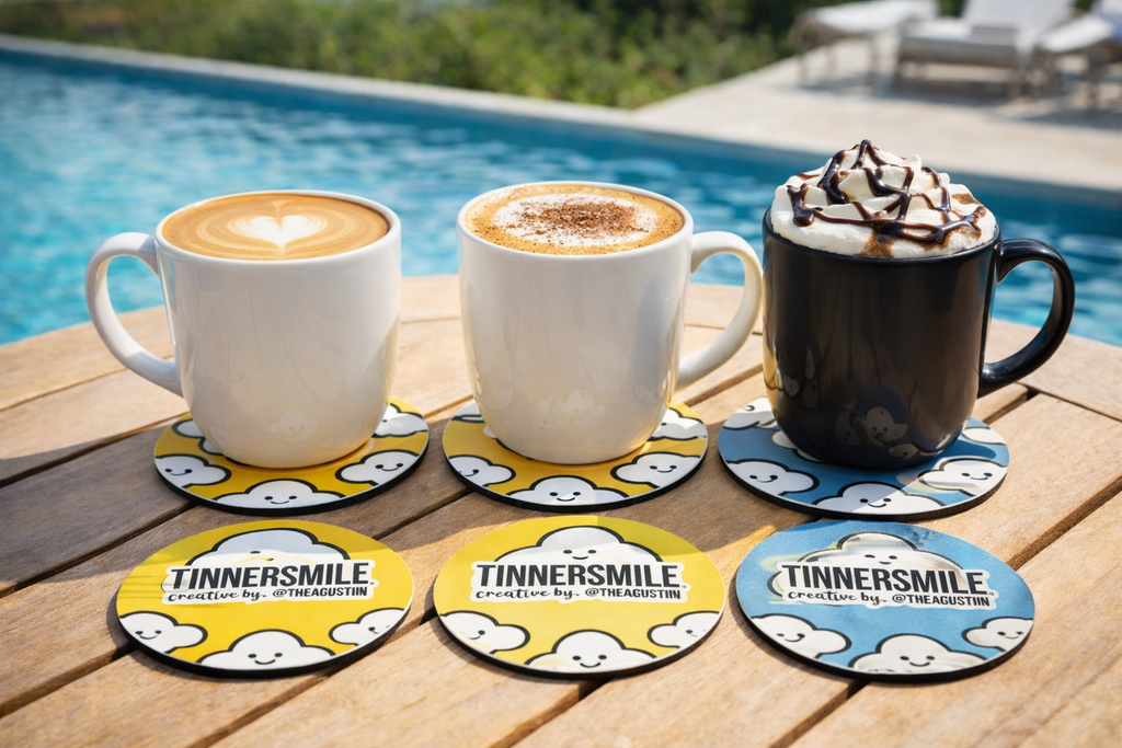 Posavasos con diseño TINNERSMILE® (Pack 5 unidades).