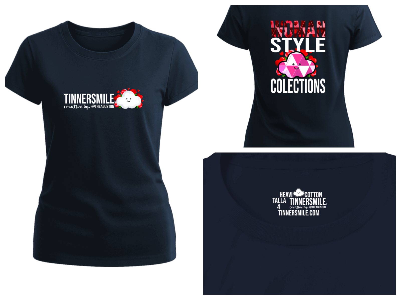 Polera Polo Mujer cuello redondo manga corta.