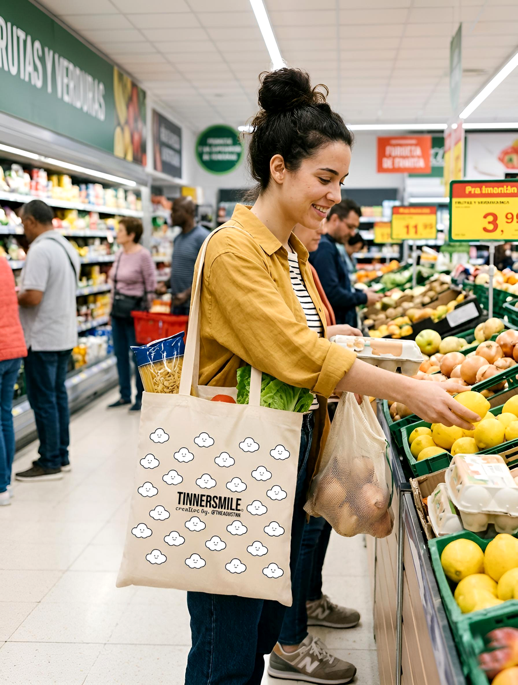 Bolsa de genero algodón Totebag TINNERSMILE®