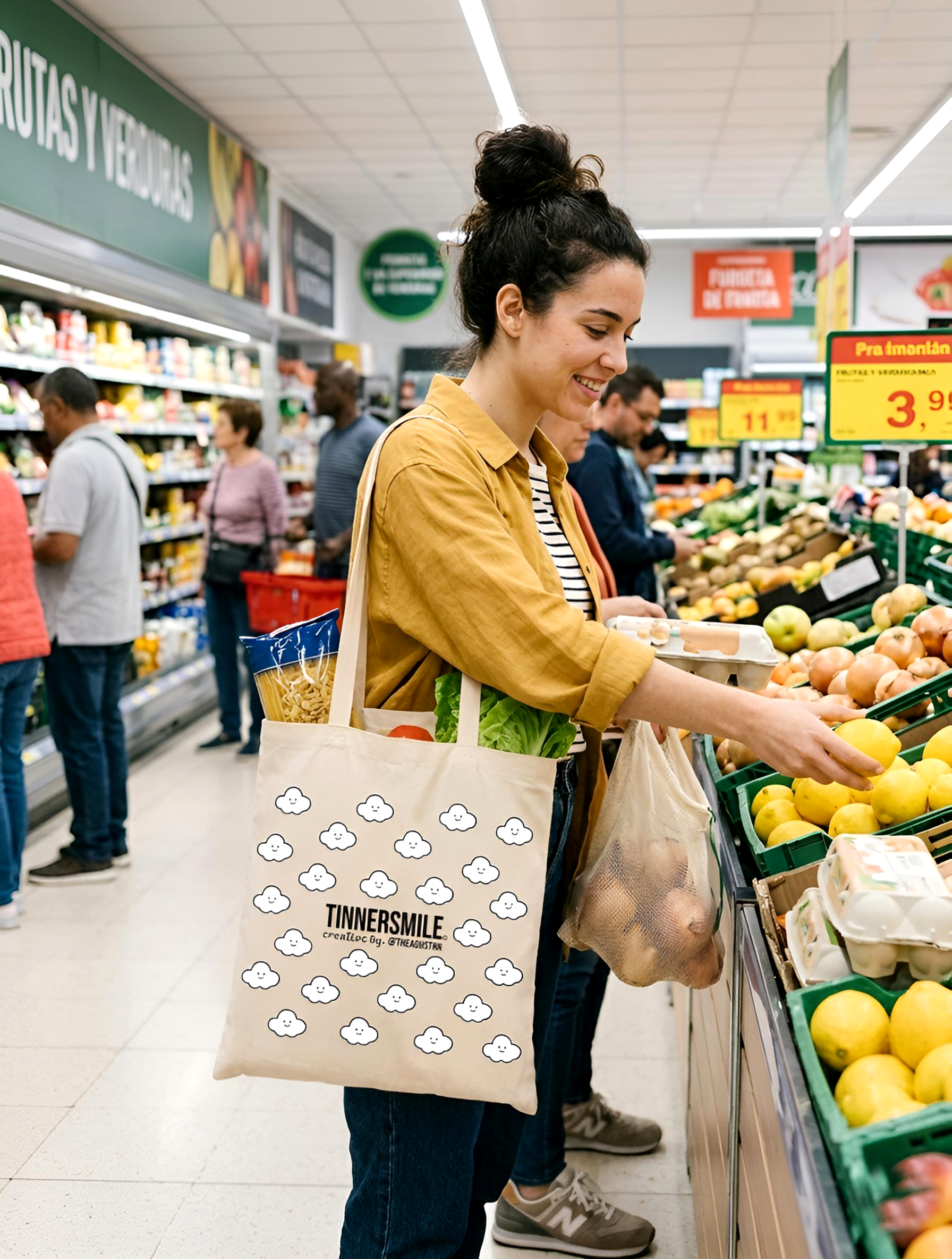 Bolsa de genero algodón Totebag TINNERSMILE®