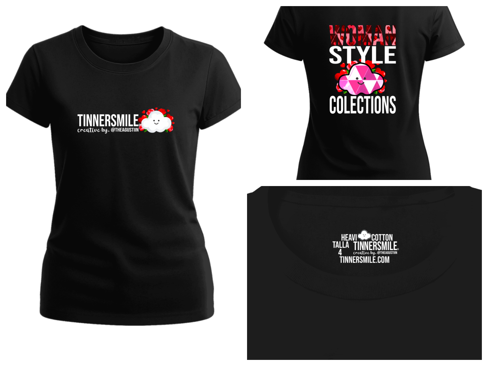 Polera Polo Mujer cuello redondo manga corta.