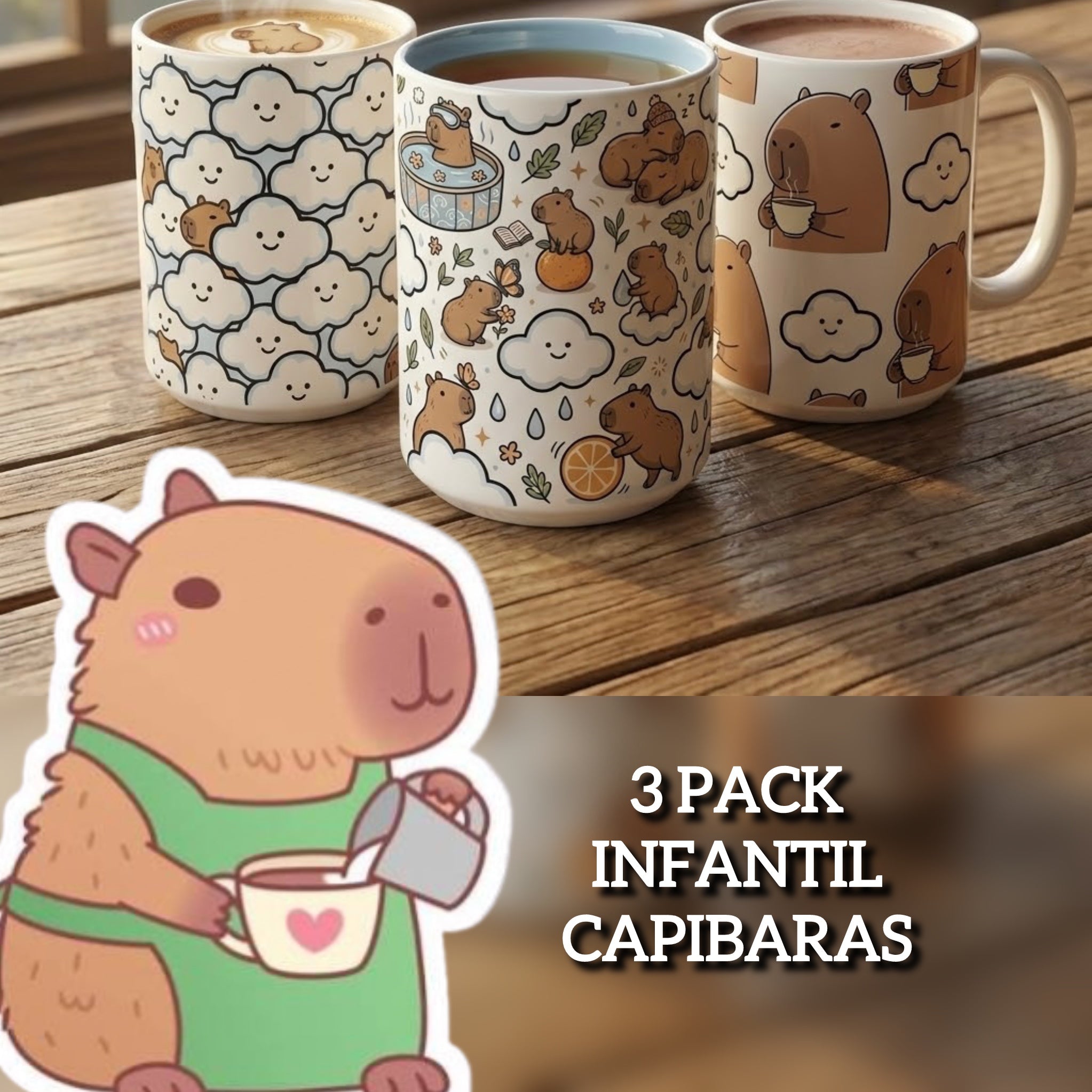 Taza cerámica con diseño TINNERSMILE® y otros (Pack 3 unidades).