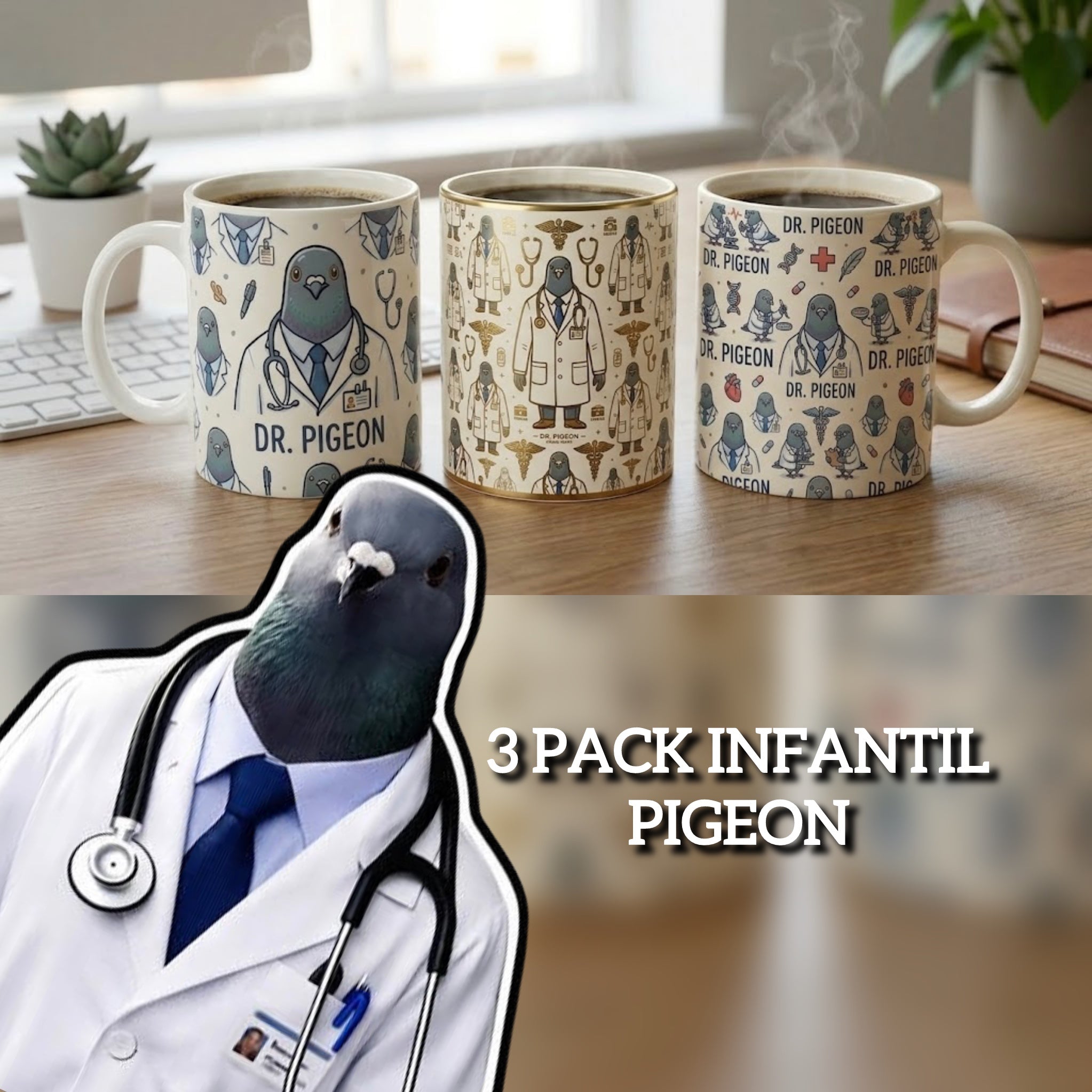 Taza cerámica con diseño TINNERSMILE® y otros (Pack 3 unidades).